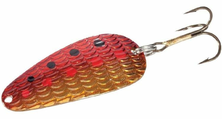 Thomas Cyclone Wobbler Spoon Freshwater Fishing Lure, Gold/Red, 1 1/2, 1/6 oz., Size: Standard