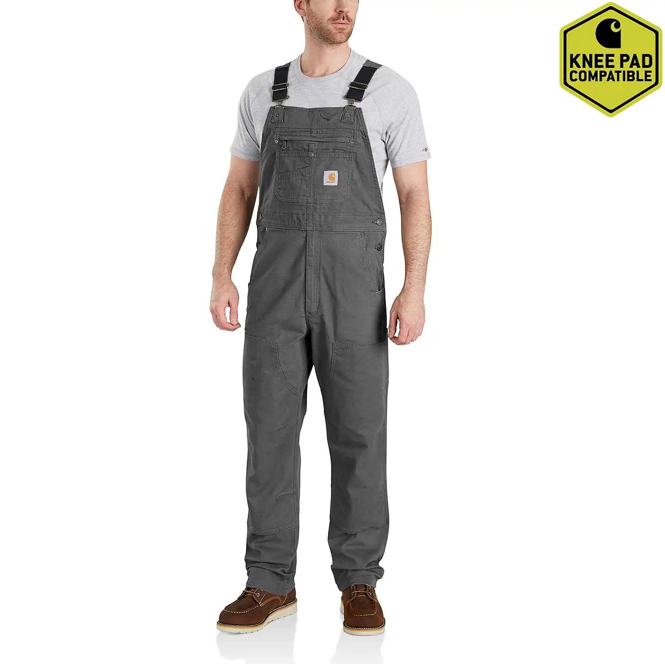 Carhartt Overalls Mens 36x34 buy Gray Canvas Double Knee Coveralls Workwear