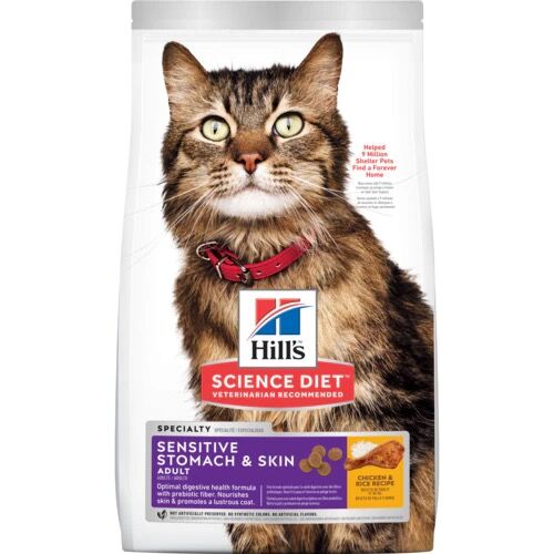 Hill s Science Diet Adult Sensitive Stomach Skin Cat Food 15.5 Lb Cat Food Hill s Pet Nutrition CAL Ranch